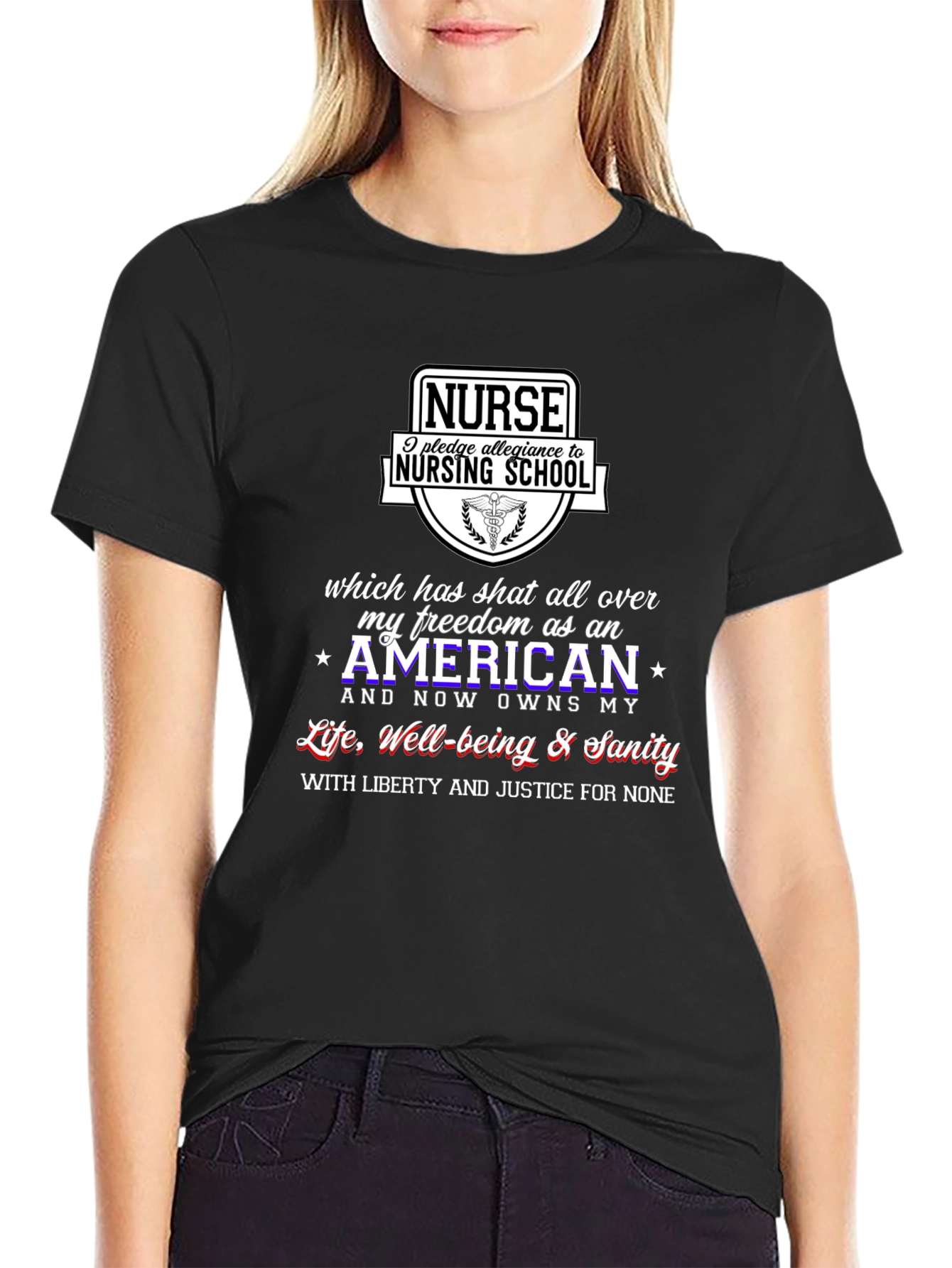 Nurse Nursing School Pledge Black T-Shirt