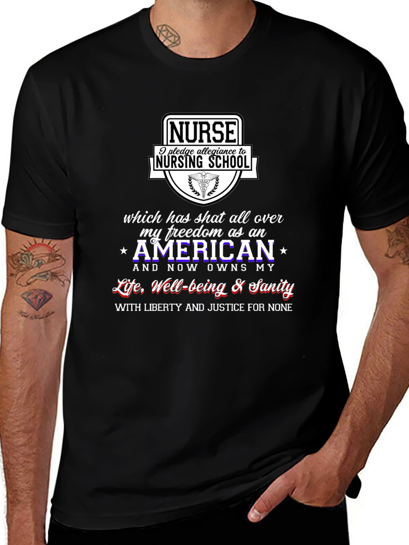 Nurse Nursing School Pledge Black T-Shirt