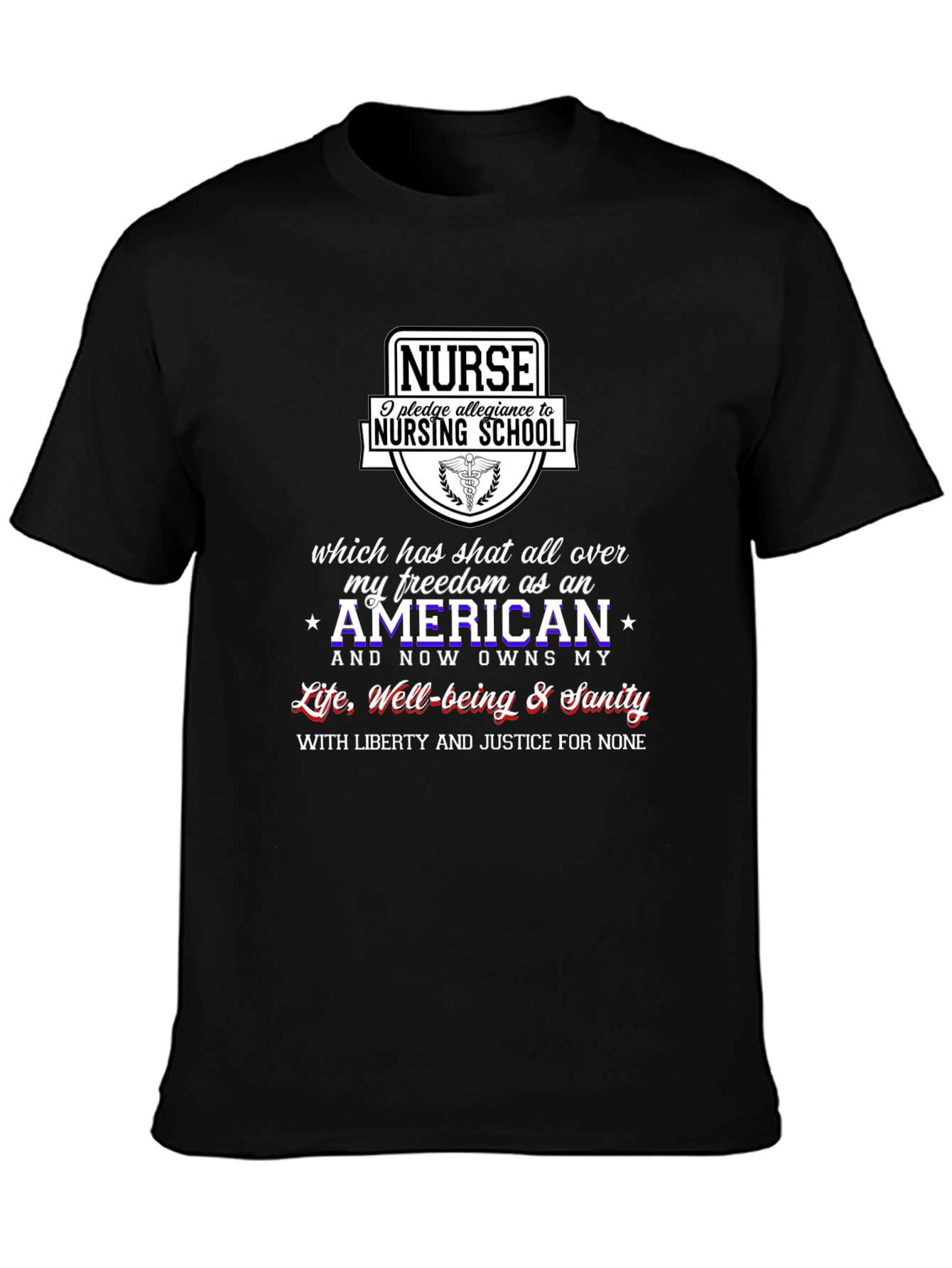 Nurse Nursing School Pledge Black T-Shirt