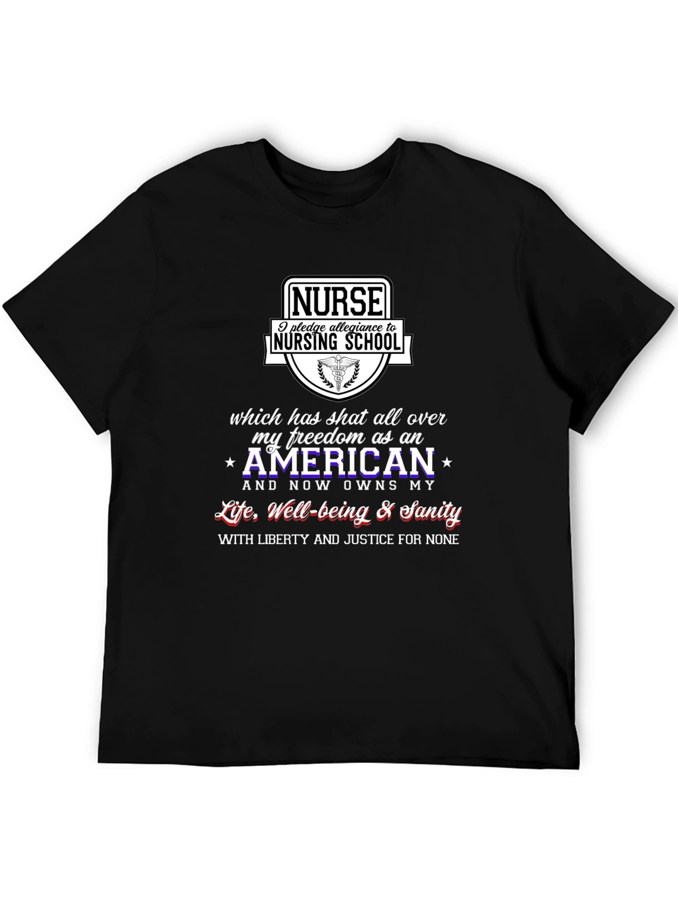 Nurse Nursing School Pledge Black T-Shirt