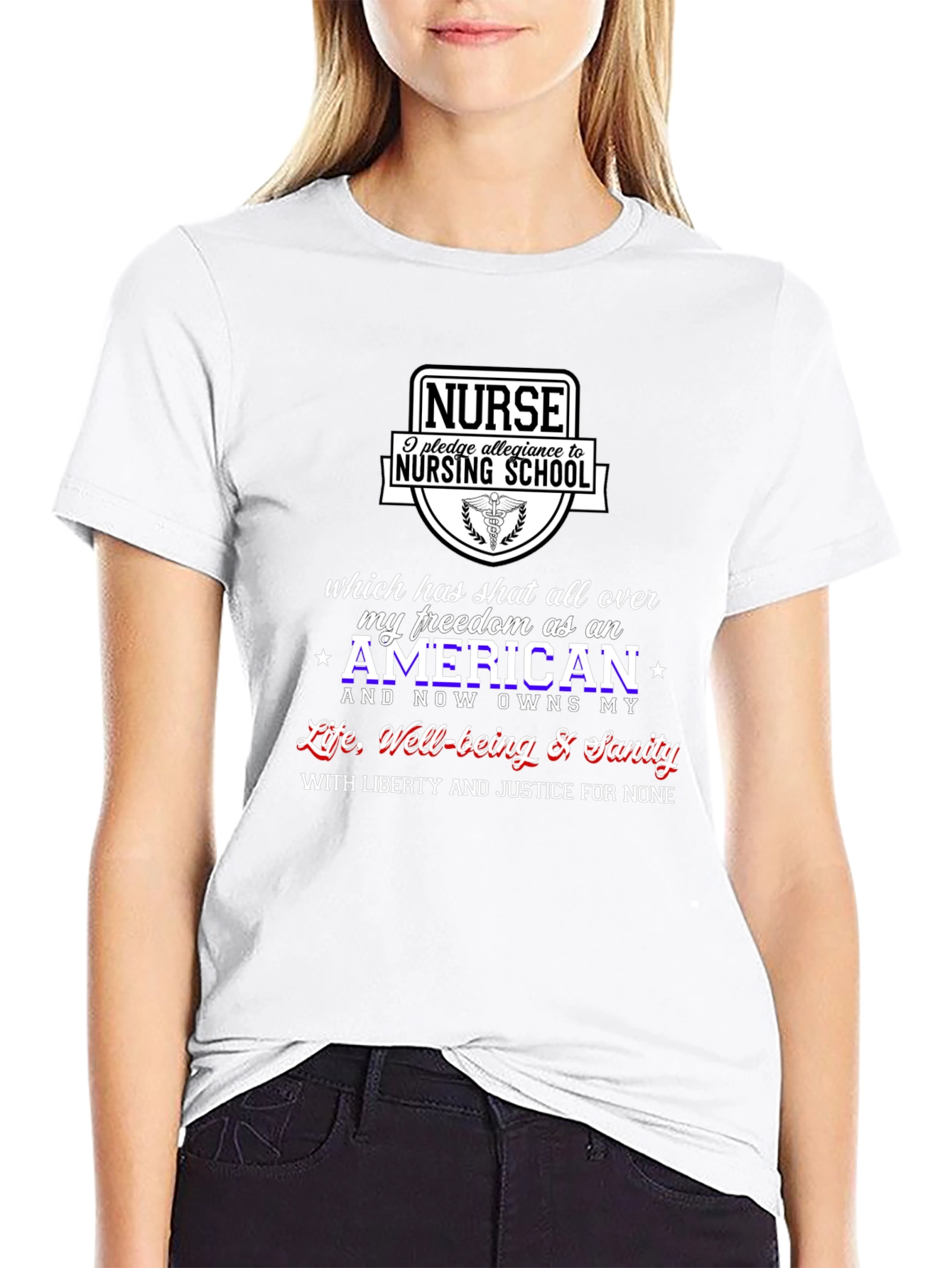 Nurse Nursing School Pledge Black T-Shirt