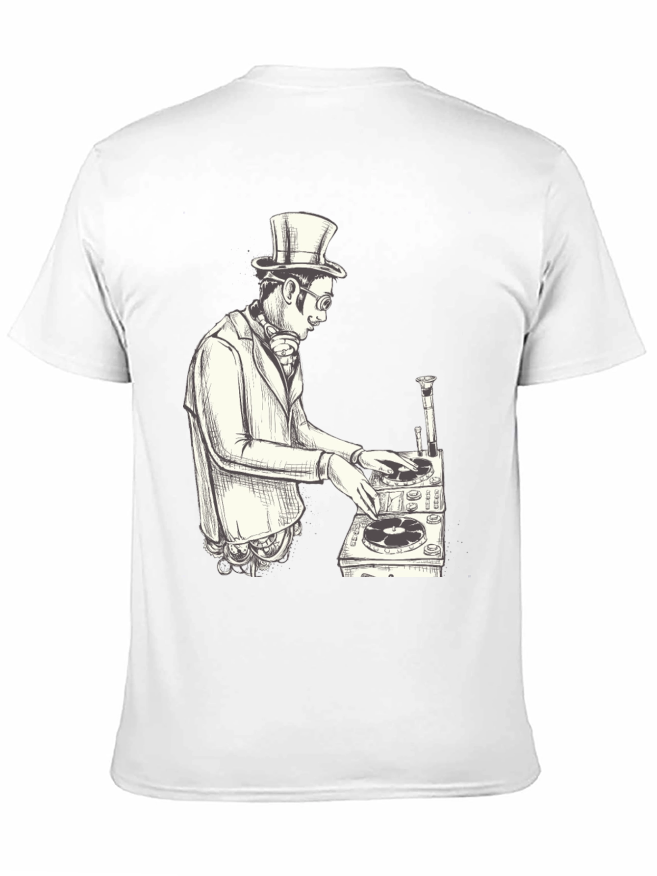 Steampunk DJ Graphic T-Shirt - Black