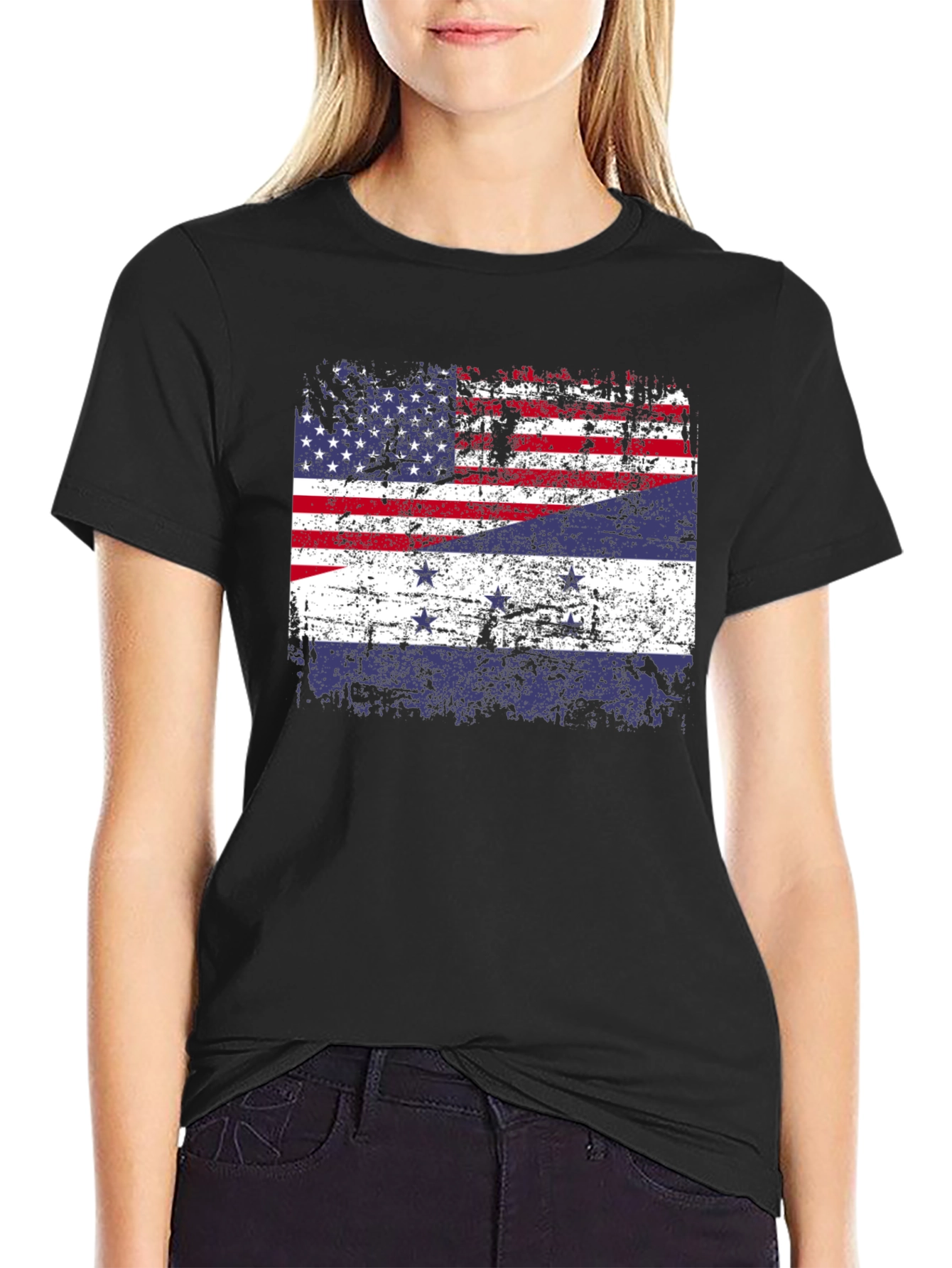 Distressed American-Dutch Flag T-Shirt