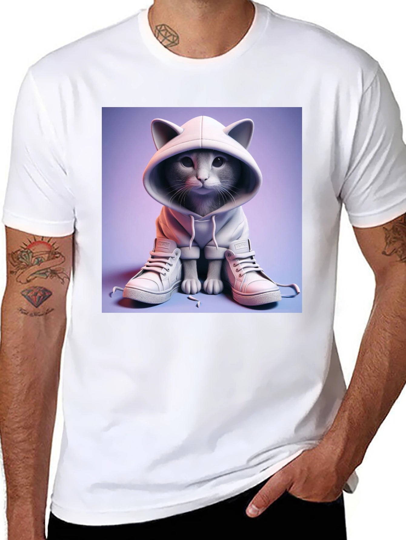 Cool Cat Hoodie Graphic Tee
