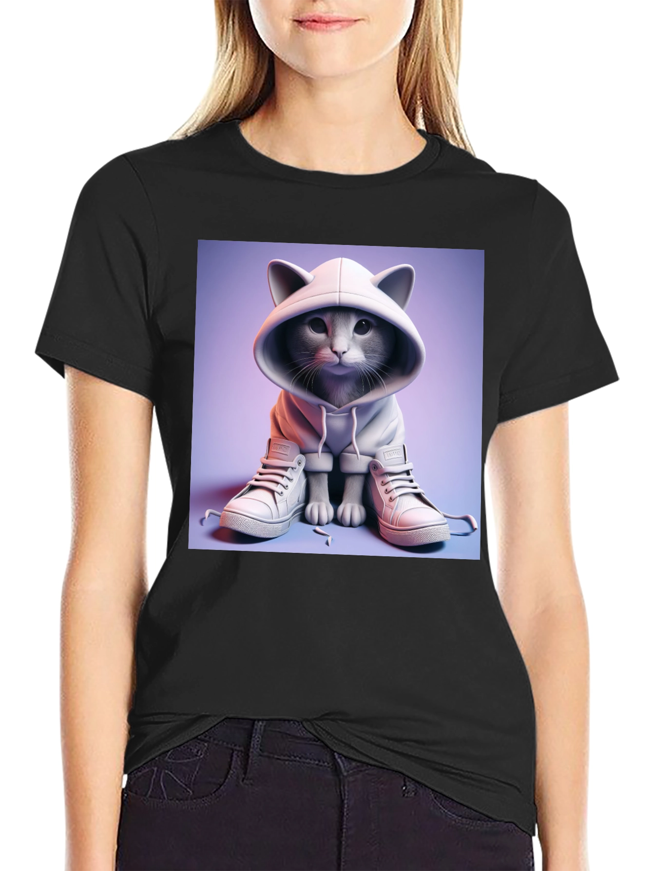 Cool Cat Hoodie Graphic Tee