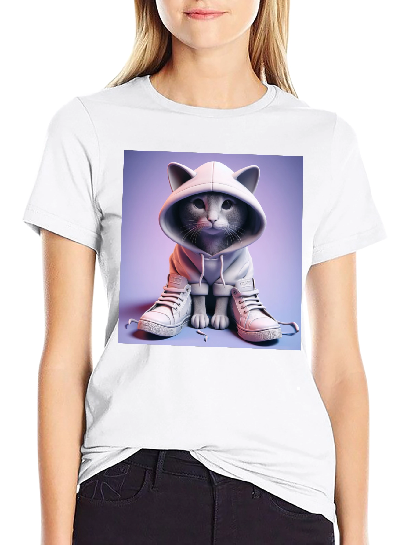 Cool Cat Hoodie Graphic Tee