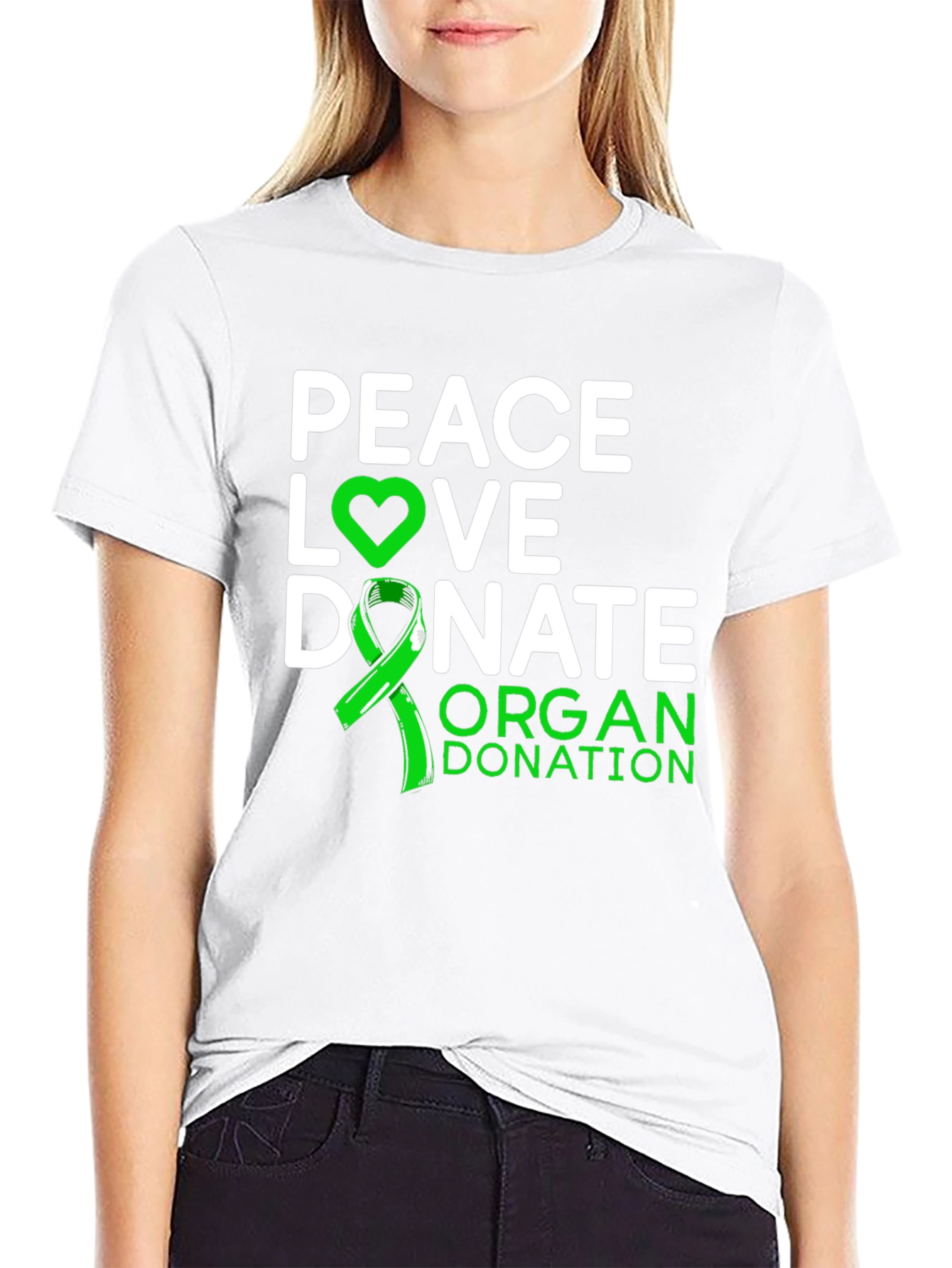 Peace Love Donate Organ Donation Awareness T-Shirt