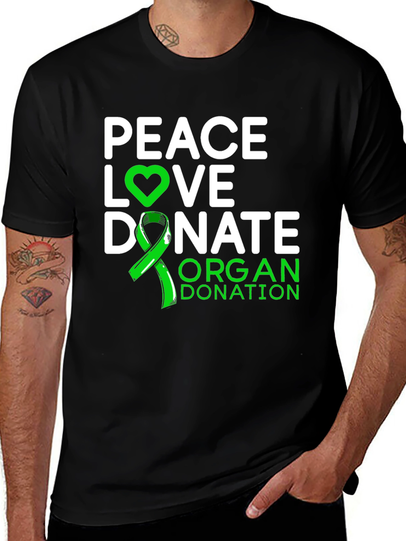 Peace Love Donate Organ Donation Awareness T-Shirt