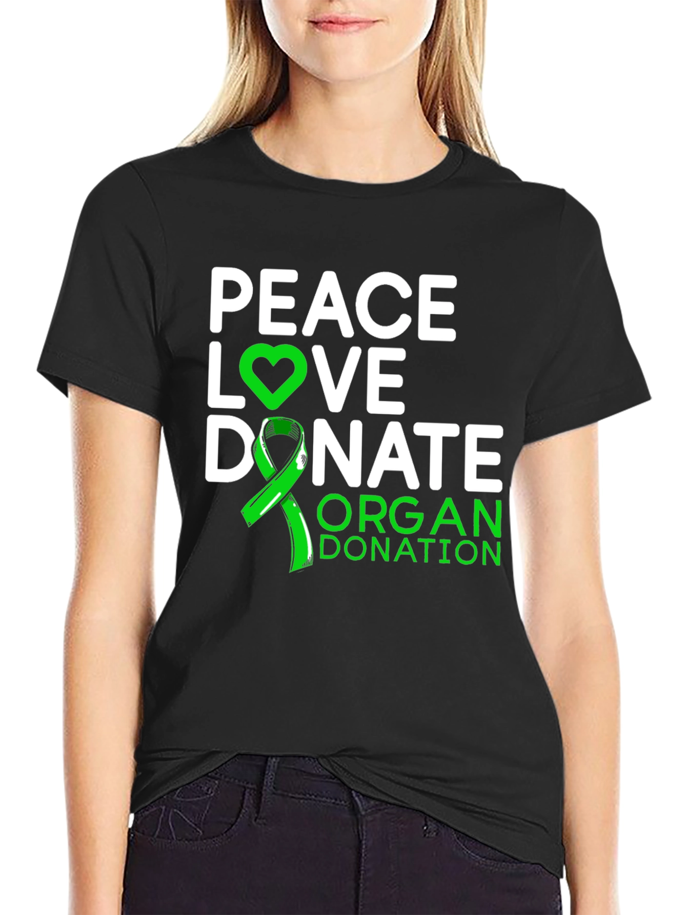 Peace Love Donate Organ Donation Awareness T-Shirt