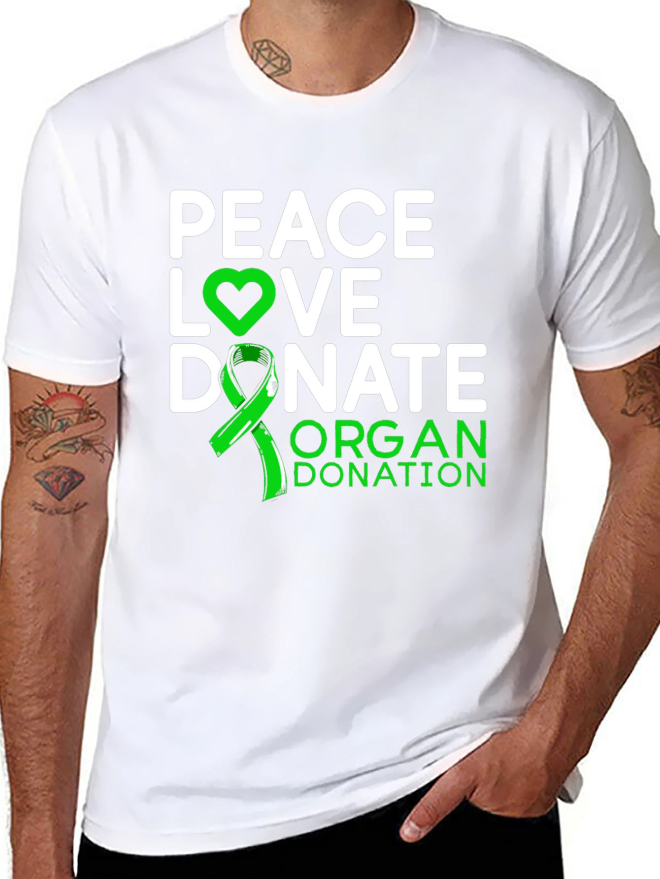 Peace Love Donate Organ Donation Awareness T-Shirt