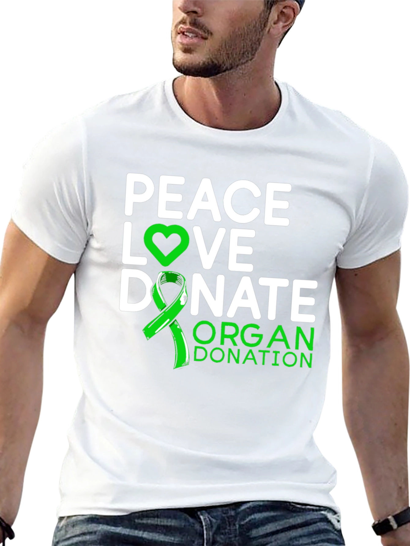 Peace Love Donate Organ Donation Awareness T-Shirt