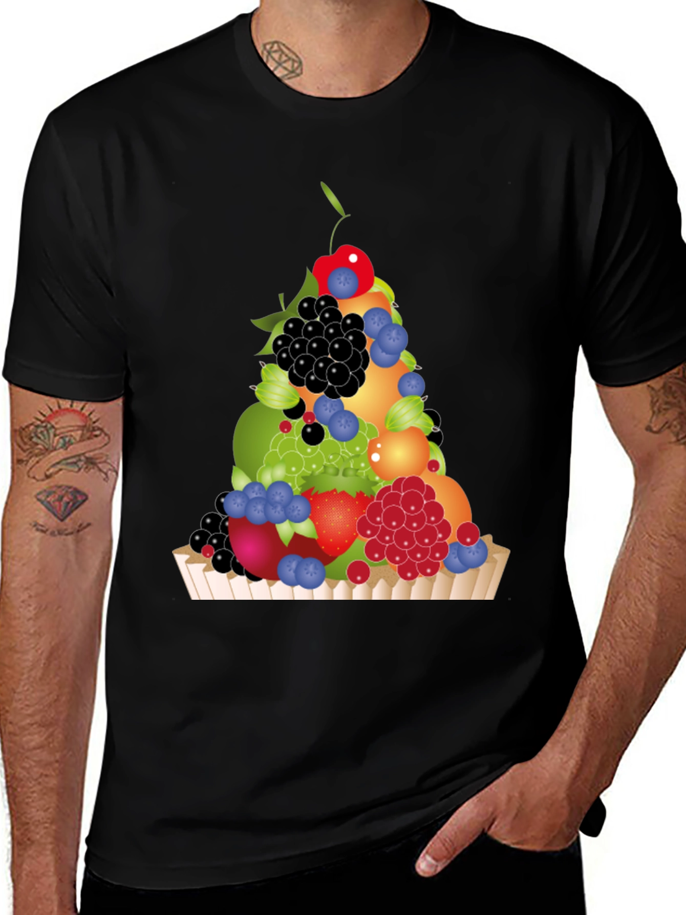 Fruit Medley T-Shirt - Black Graphic Tee