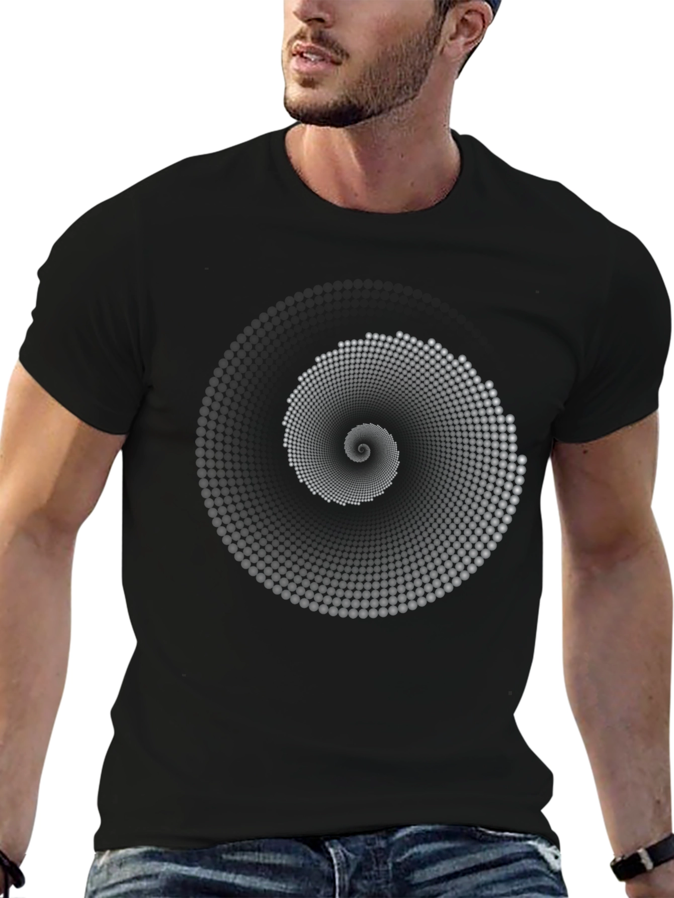 Hypnotic Spiral Graphic Tee - Modern Design