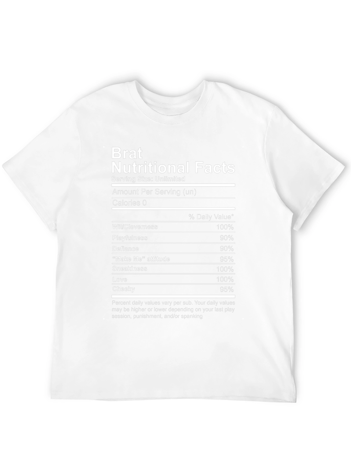 Brat Nutritional Facts Graphic T-Shirt