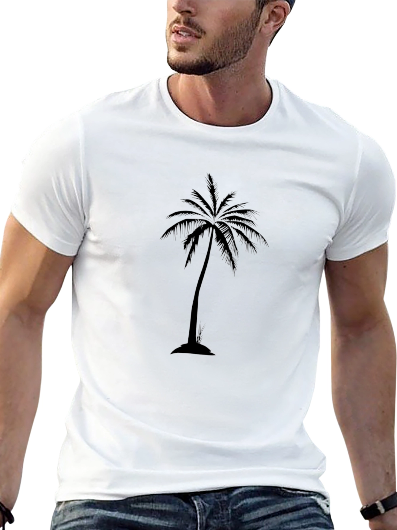 Black Palm Tree Graphic T-Shirt