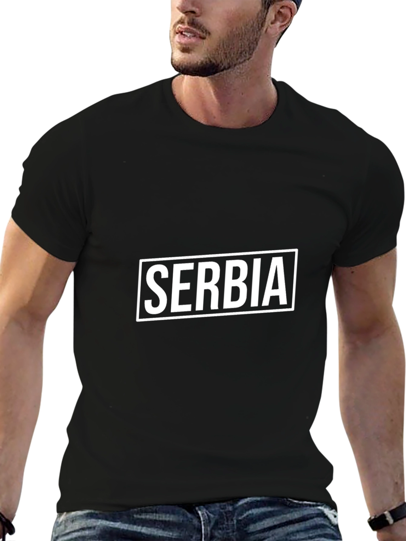 Serbia T-Shirt - Black Graphic Tee