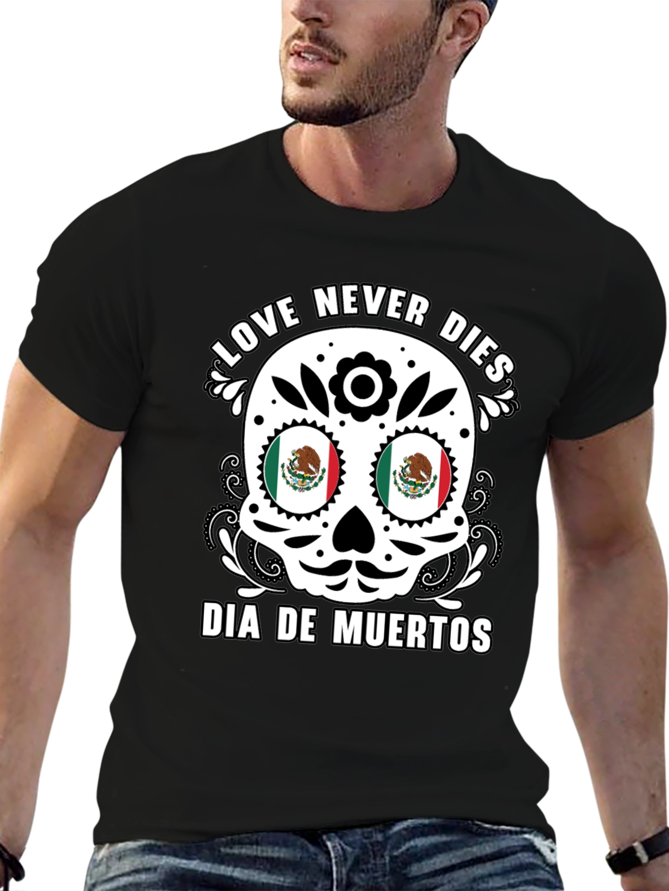 Dia de Muertos Skull T-Shirt - Love Never Dies