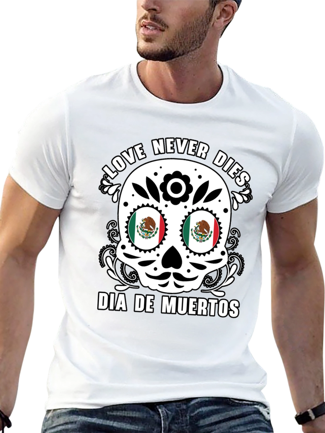 Dia de Muertos Skull T-Shirt - Love Never Dies