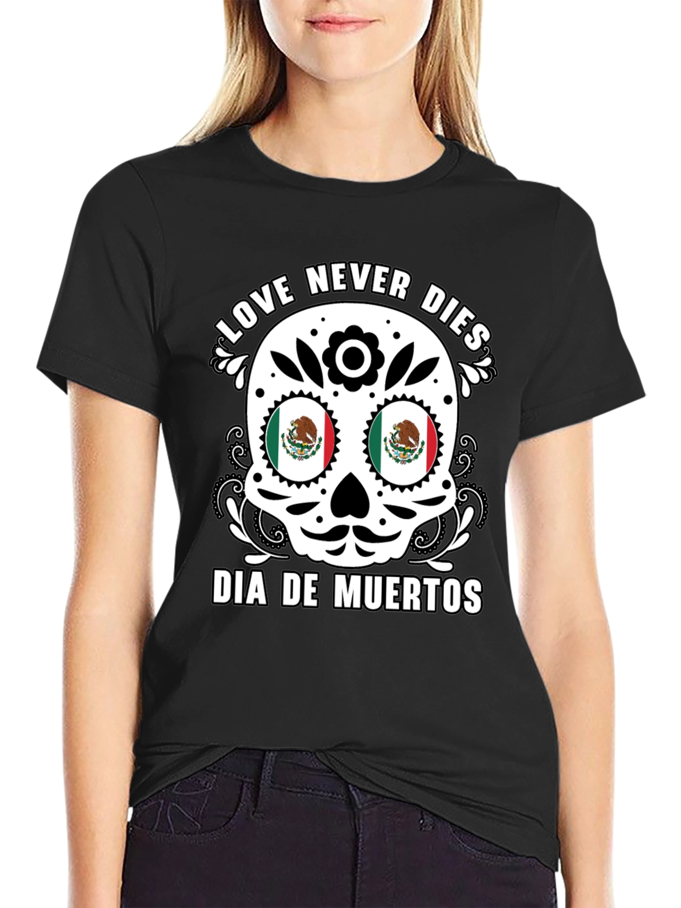 Dia de Muertos Skull T-Shirt - Love Never Dies