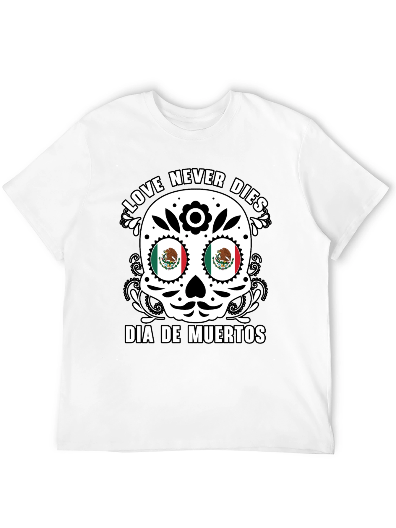 Dia de Muertos Skull T-Shirt - Love Never Dies