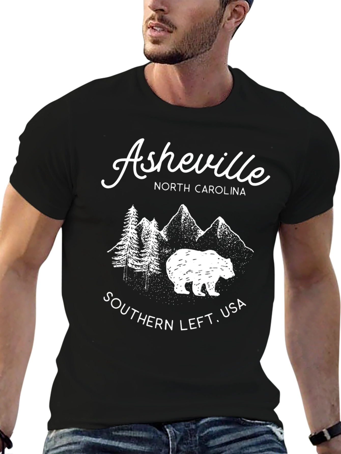 Asheville North Carolina Bear Graphic T-Shirt