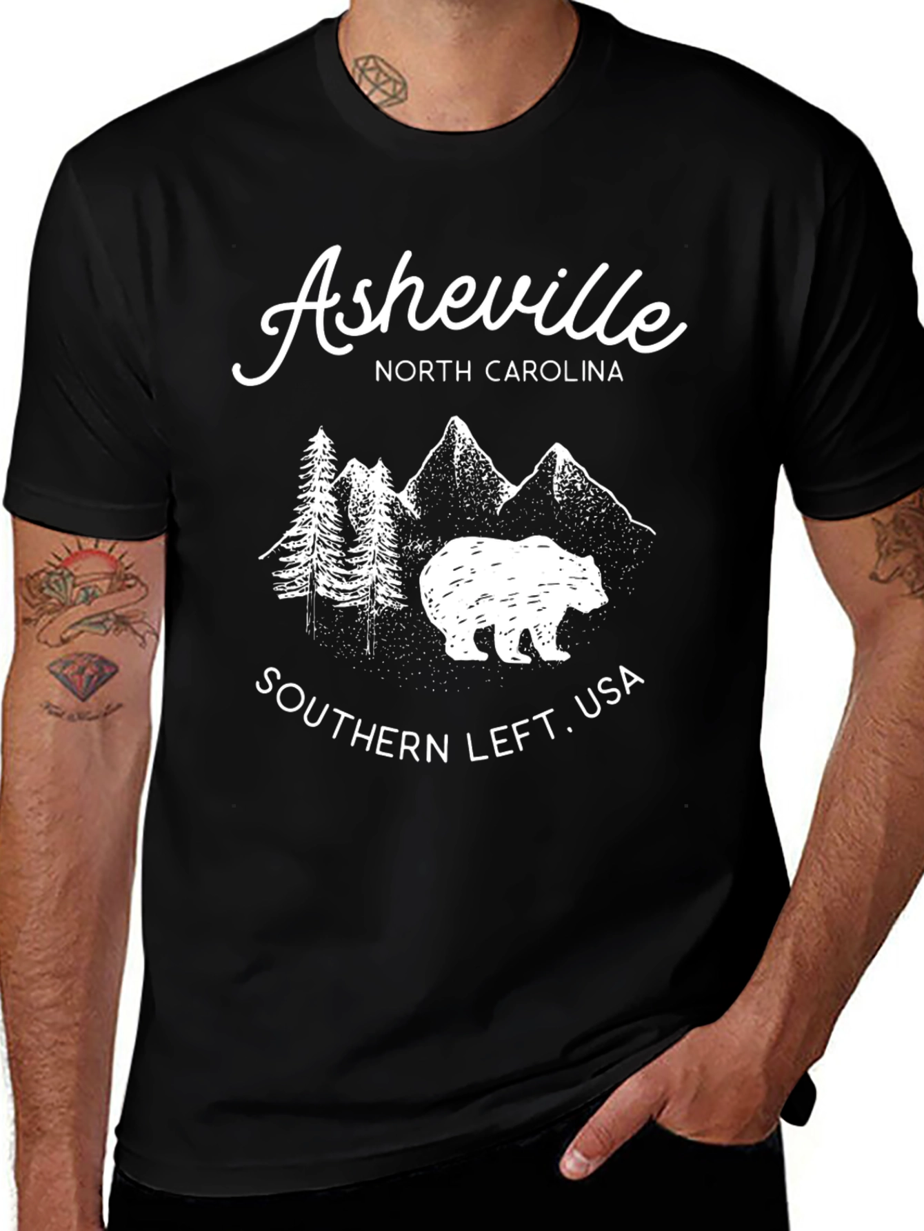 Asheville North Carolina Bear Graphic T-Shirt