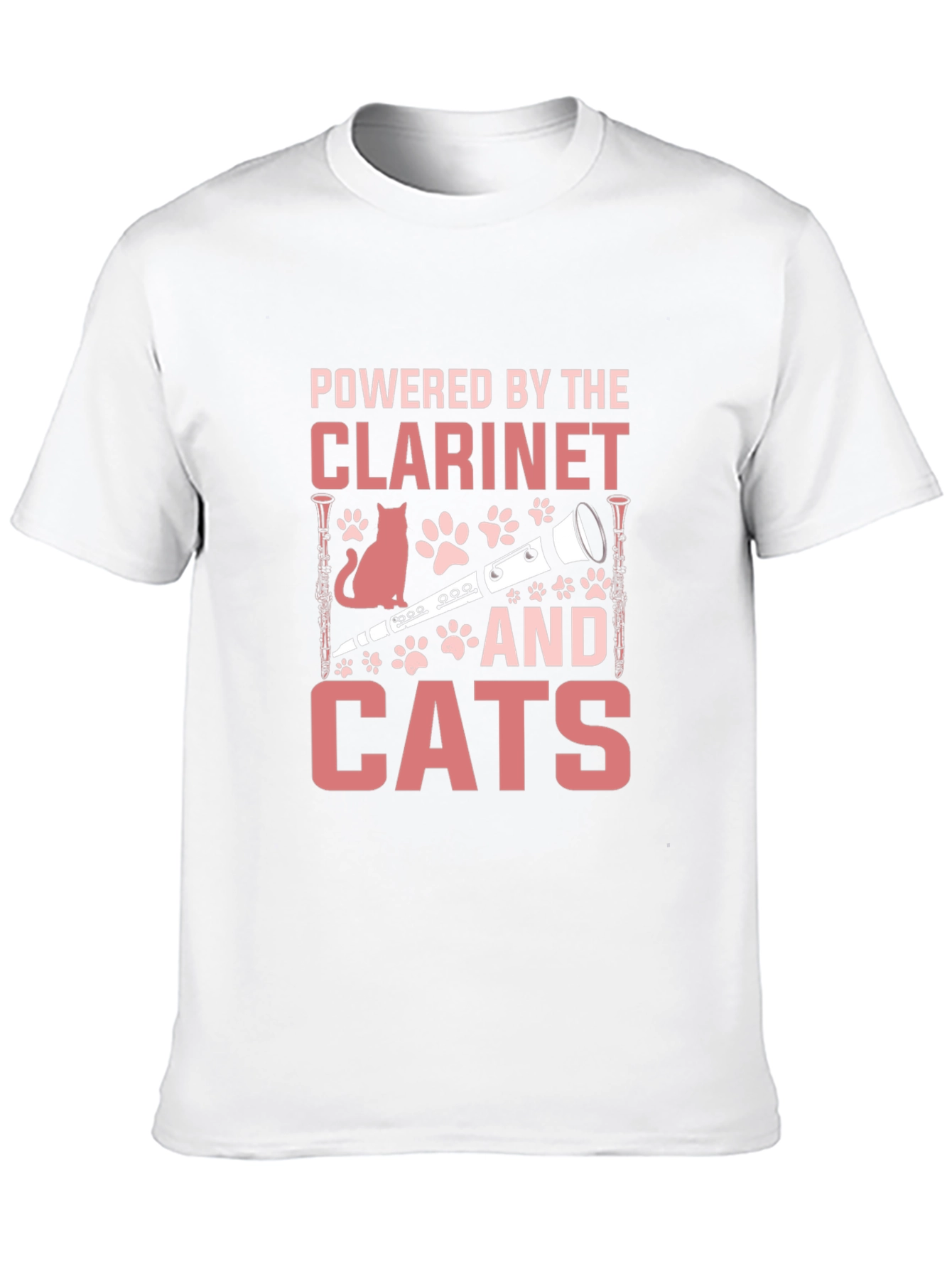 Clarinet and Cats Graphic T-Shirt