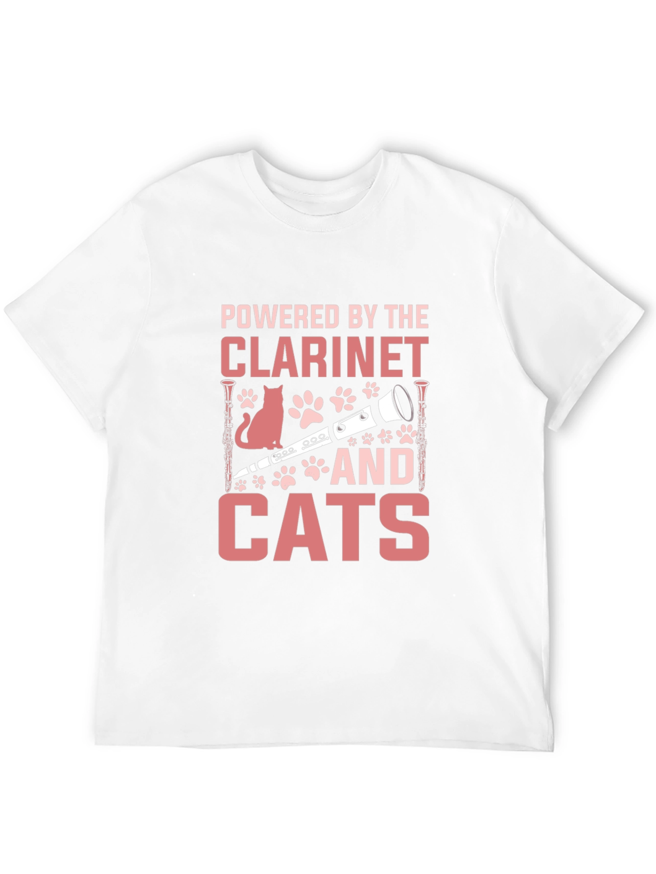 Clarinet and Cats Graphic T-Shirt