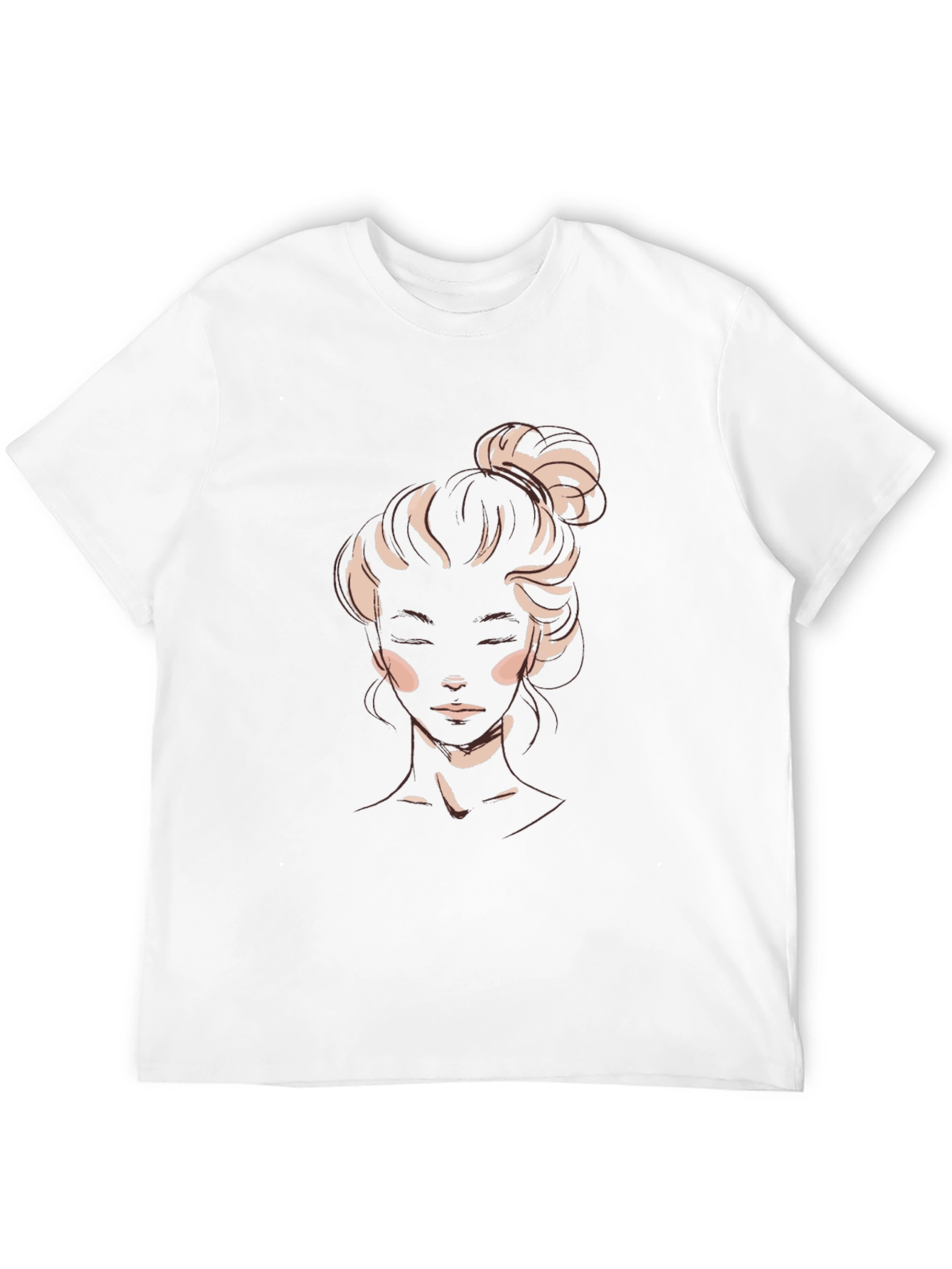 Stylish Black T-Shirt with Artistic Womans Portrait