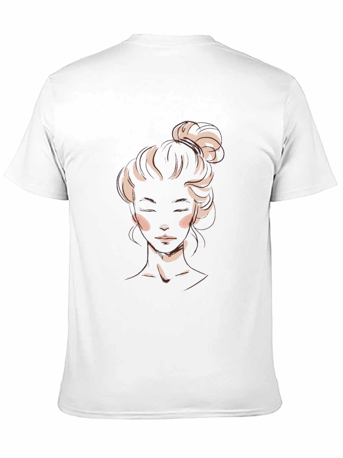 Stylish Black T-Shirt with Artistic Womans Portrait