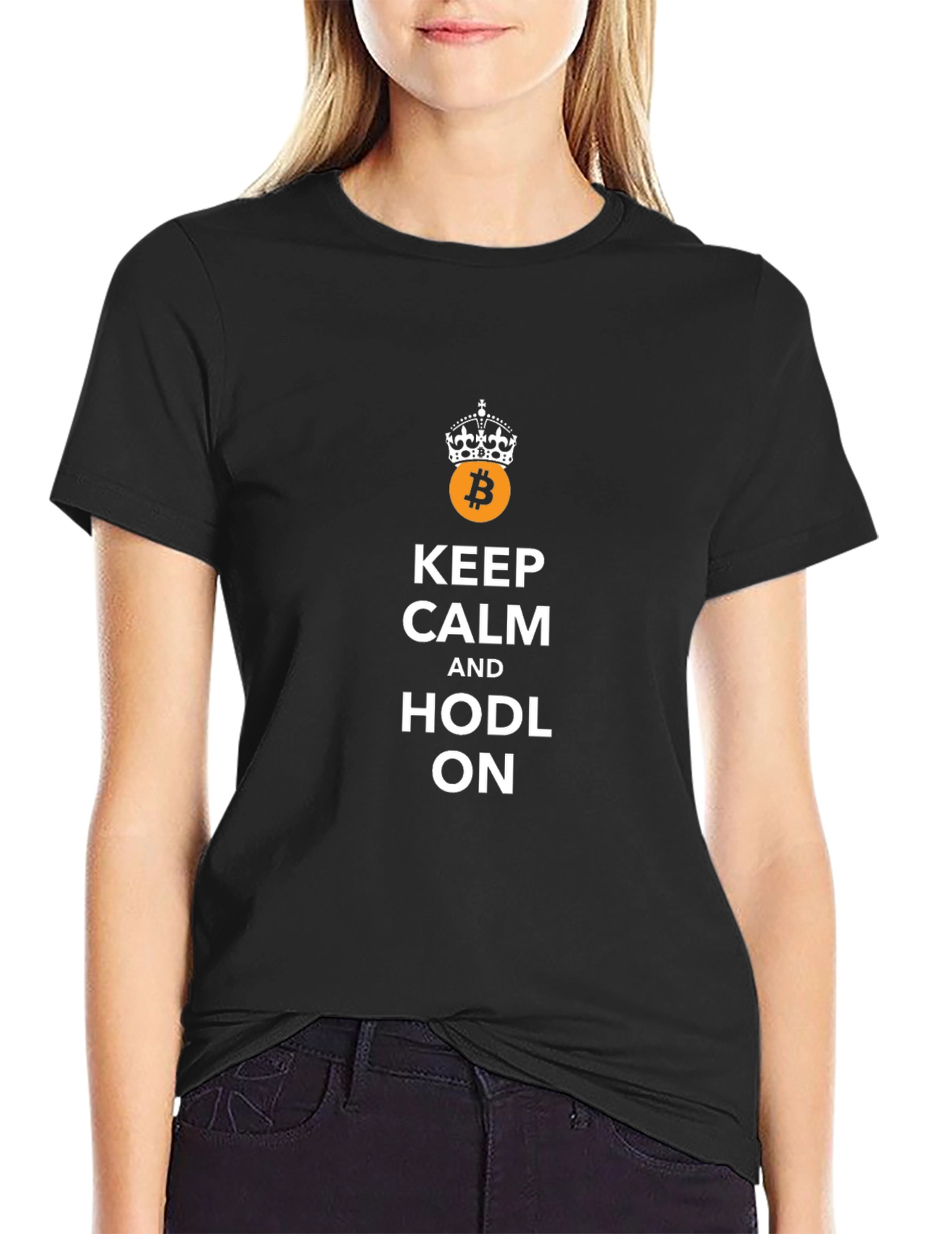 Keep Calm and HODL ON Bitcoin T-Shirt