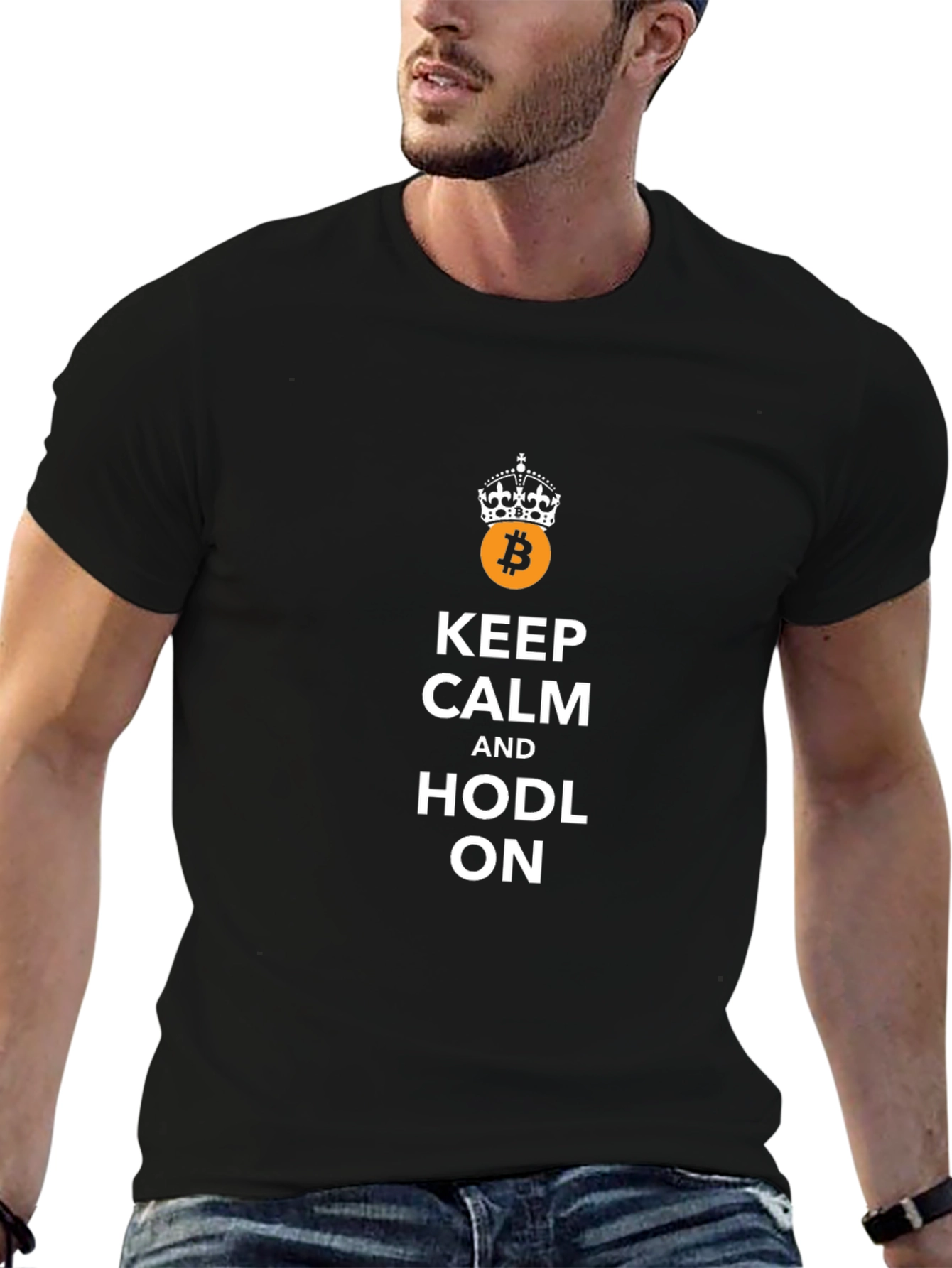 Keep Calm and HODL ON Bitcoin T-Shirt