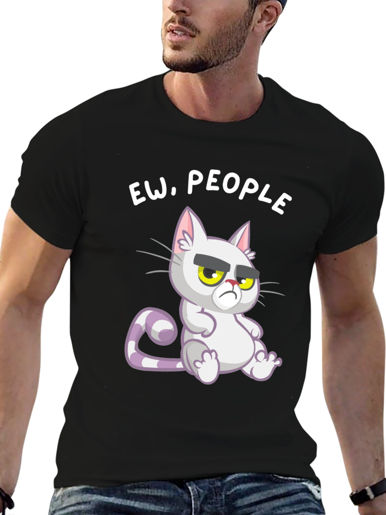 Ew People Cat Graphic T-Shirt
