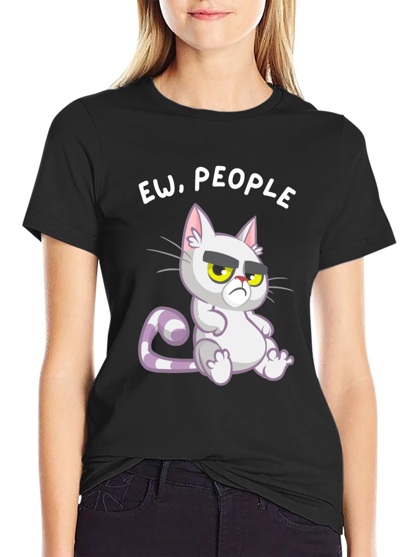 Ew People Cat Graphic T-Shirt