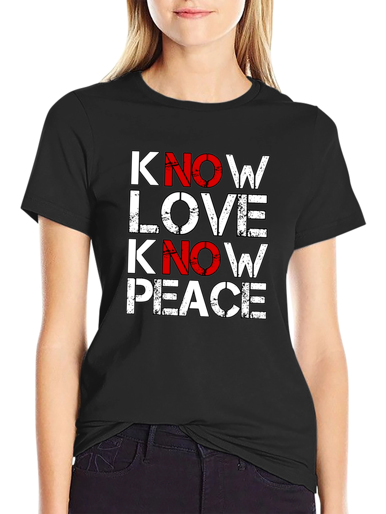 Know Love Know Peace Graphic Tee - Black