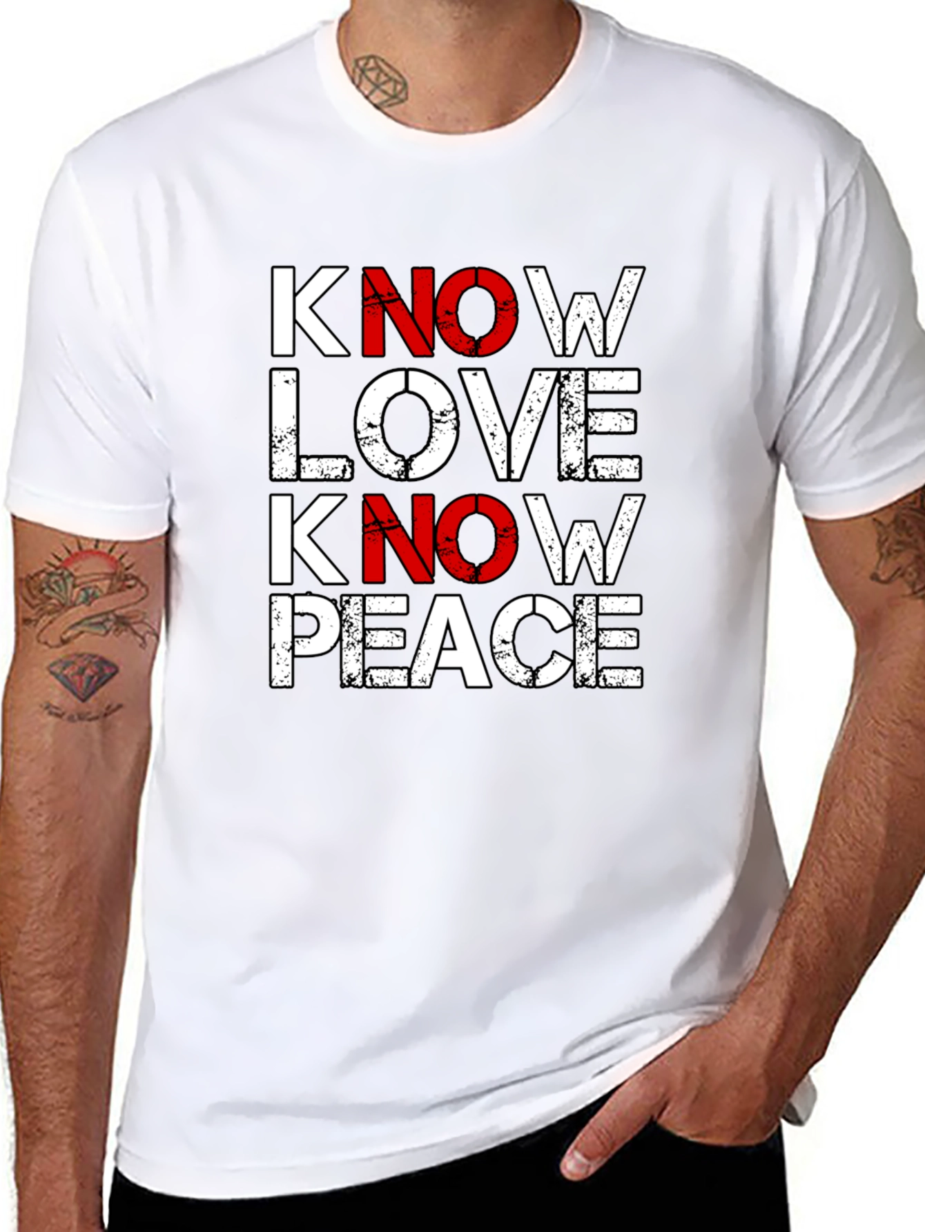 Know Love Know Peace Graphic Tee - Black
