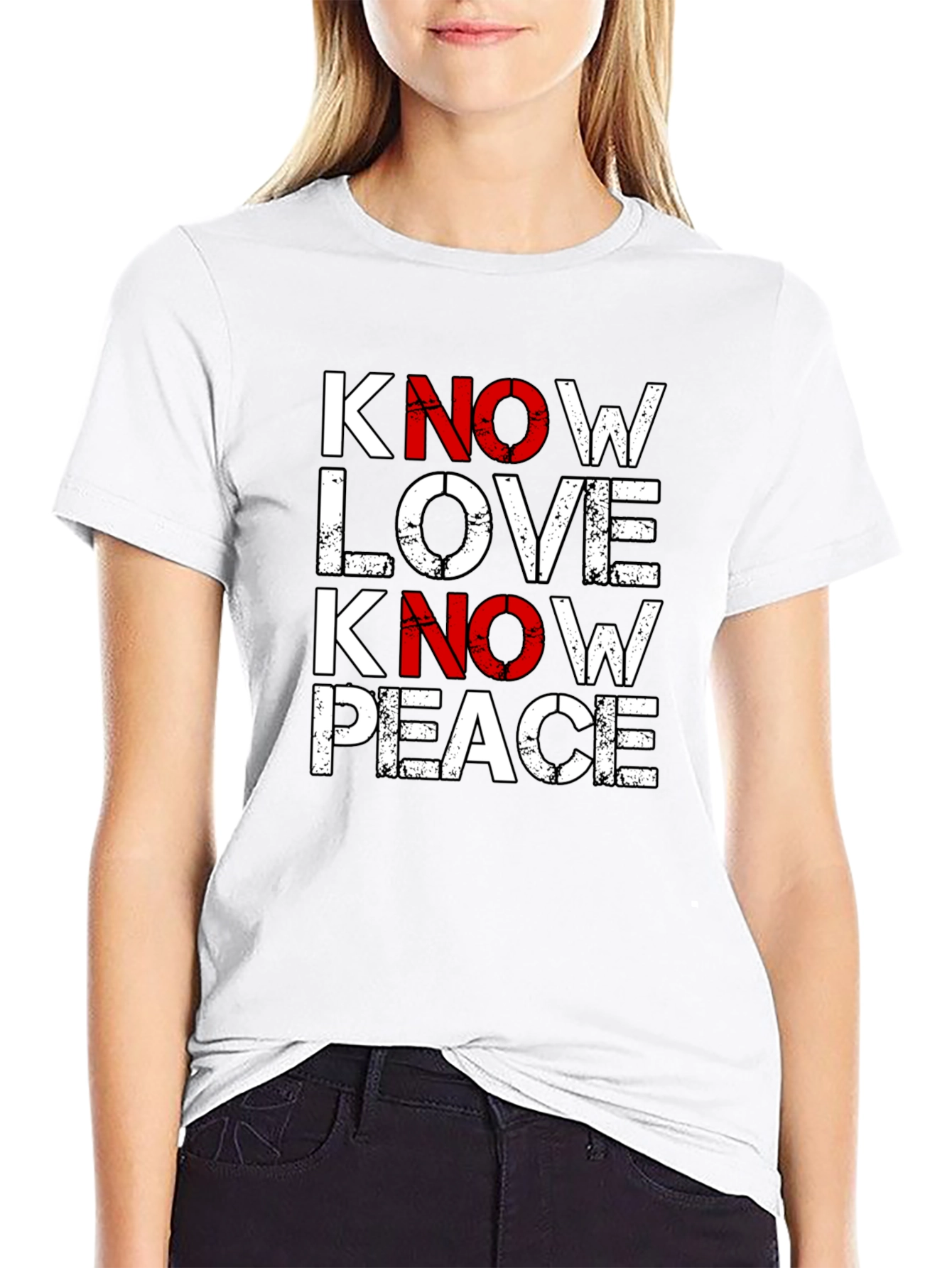 Know Love Know Peace Graphic Tee - Black