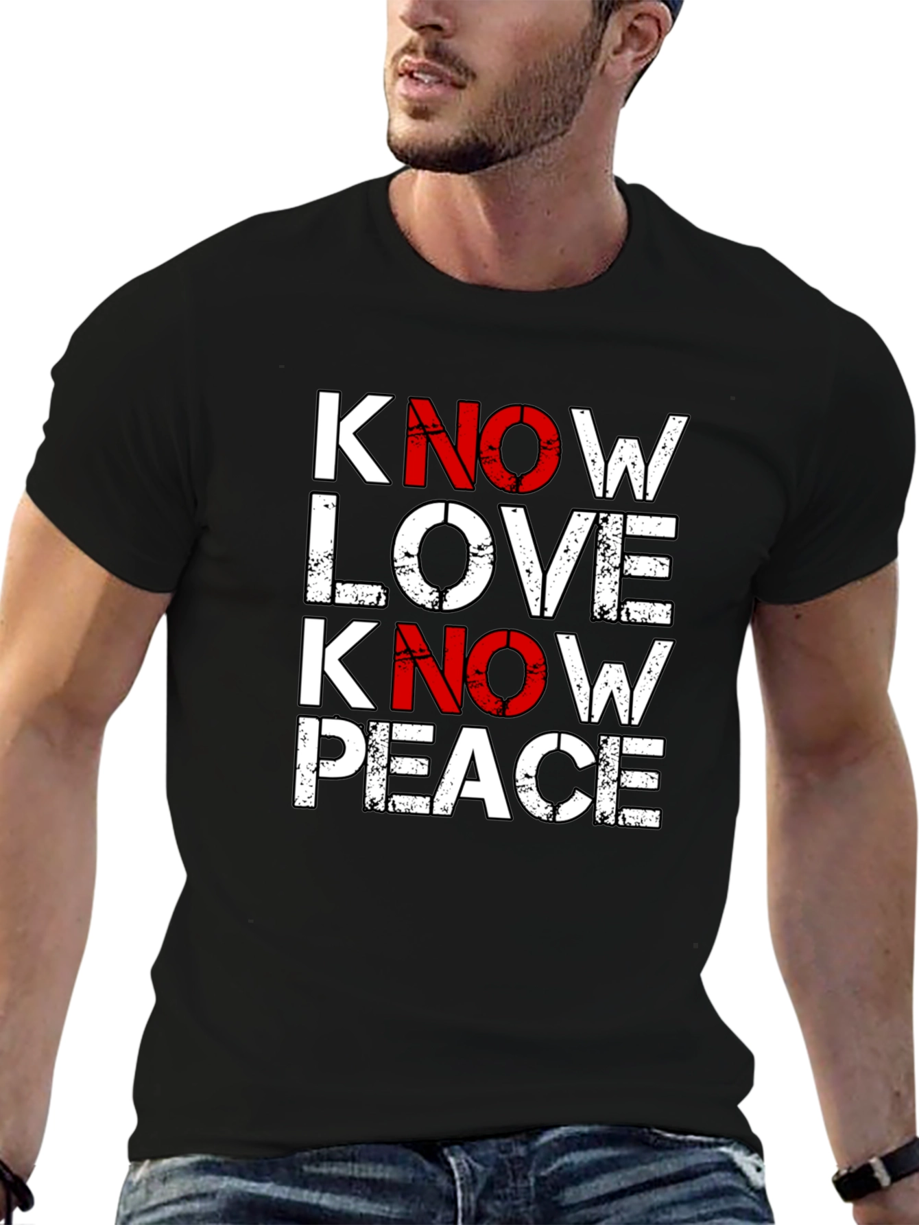 Know Love Know Peace Graphic Tee - Black