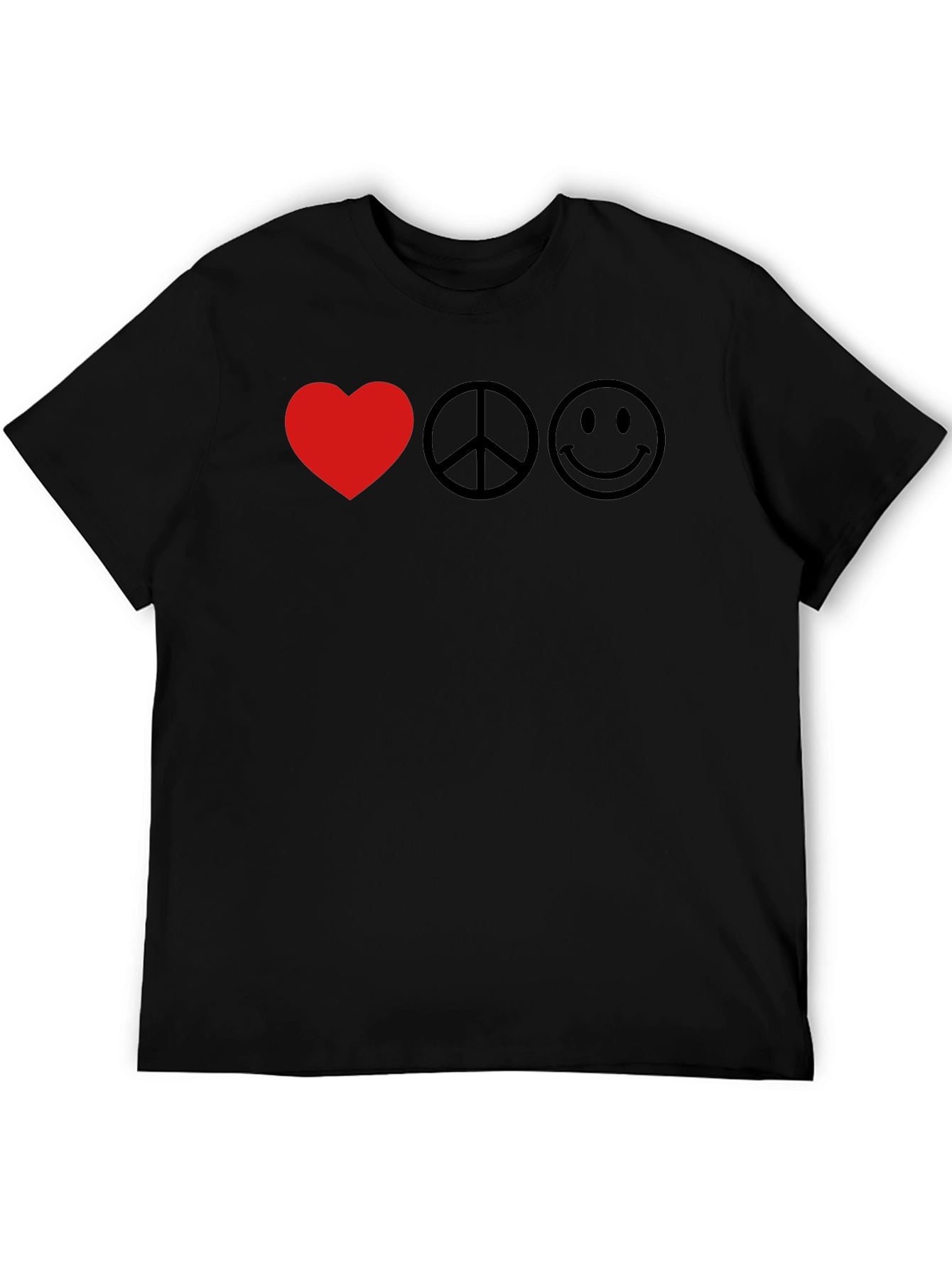 Love Peace Happy Black T-Shirt