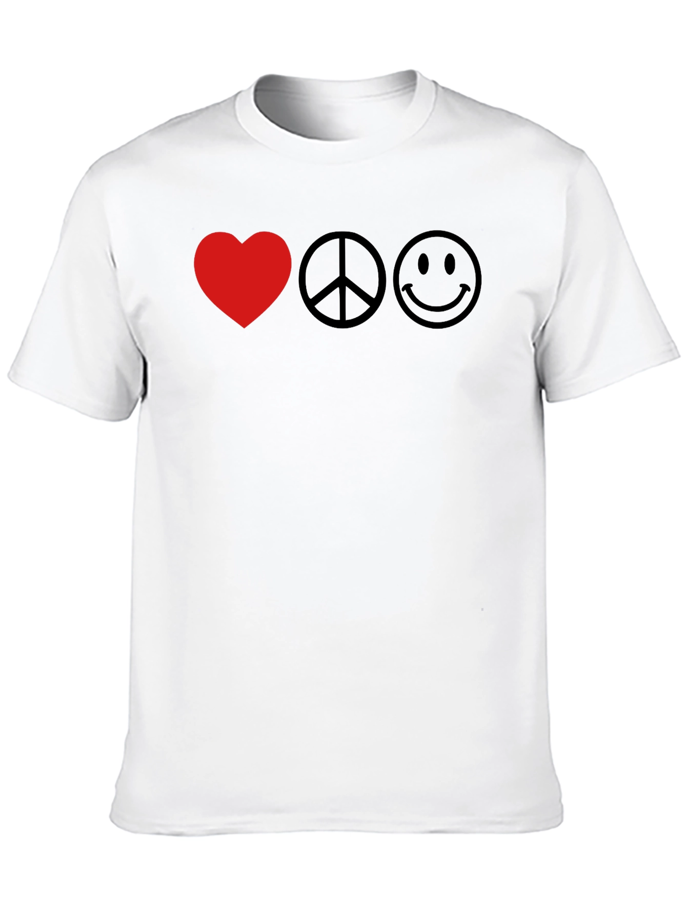 Love Peace Happy Black T-Shirt
