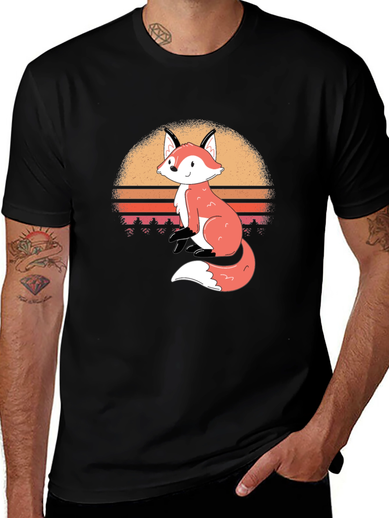 Fox Sunset Graphic T-Shirt - Stylish Casual Wear