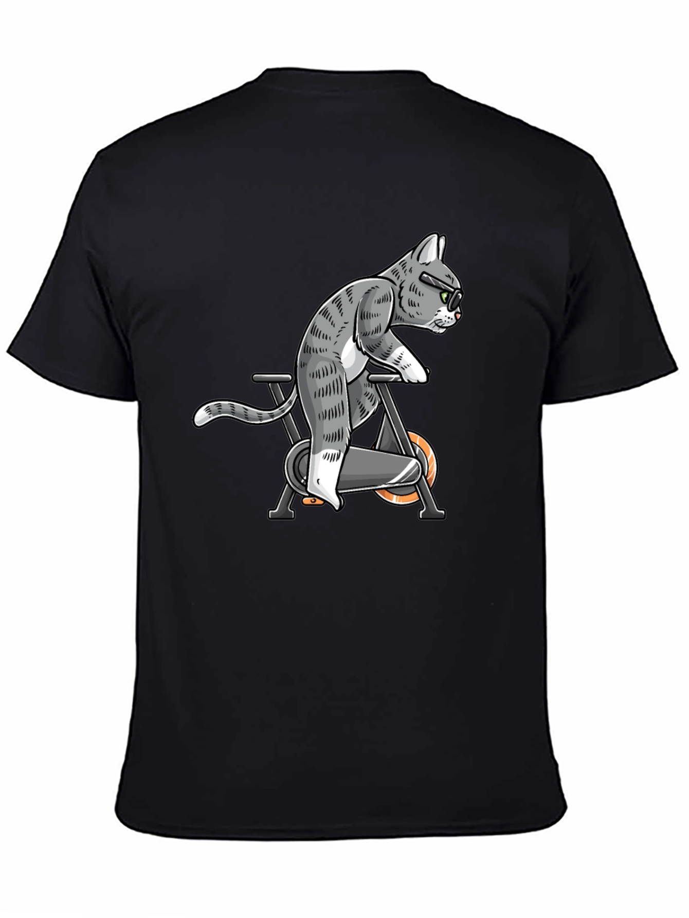 Cat on Exercise Bike Graphic Tee