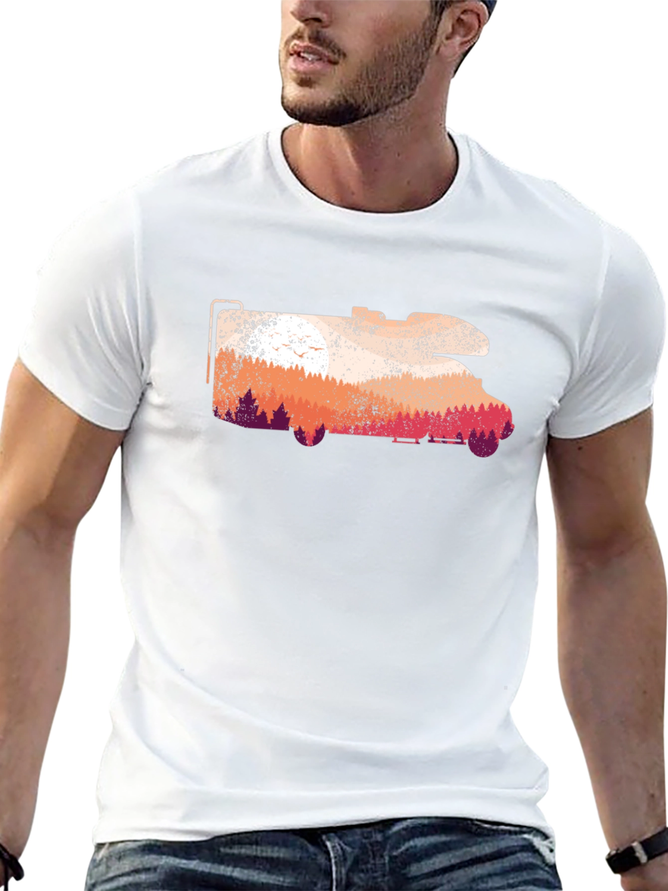 RV Camper Van T-Shirt - Adventure Awaits!