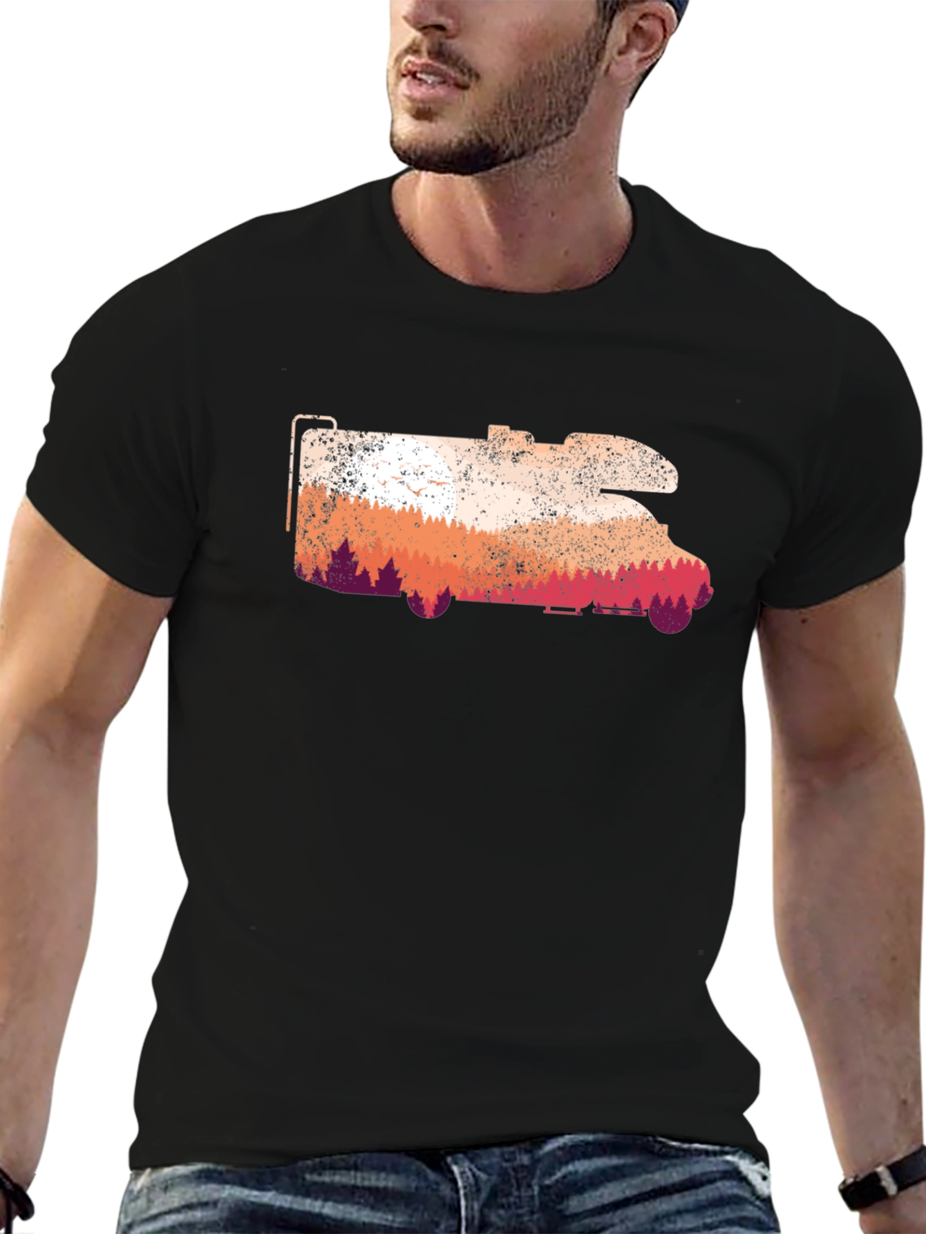 RV Camper Van T-Shirt - Adventure Awaits!