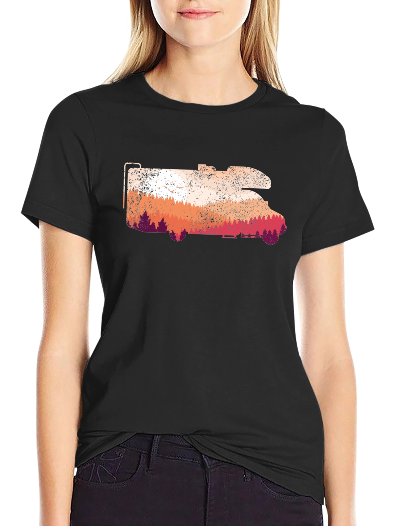 RV Camper Van T-Shirt - Adventure Awaits!