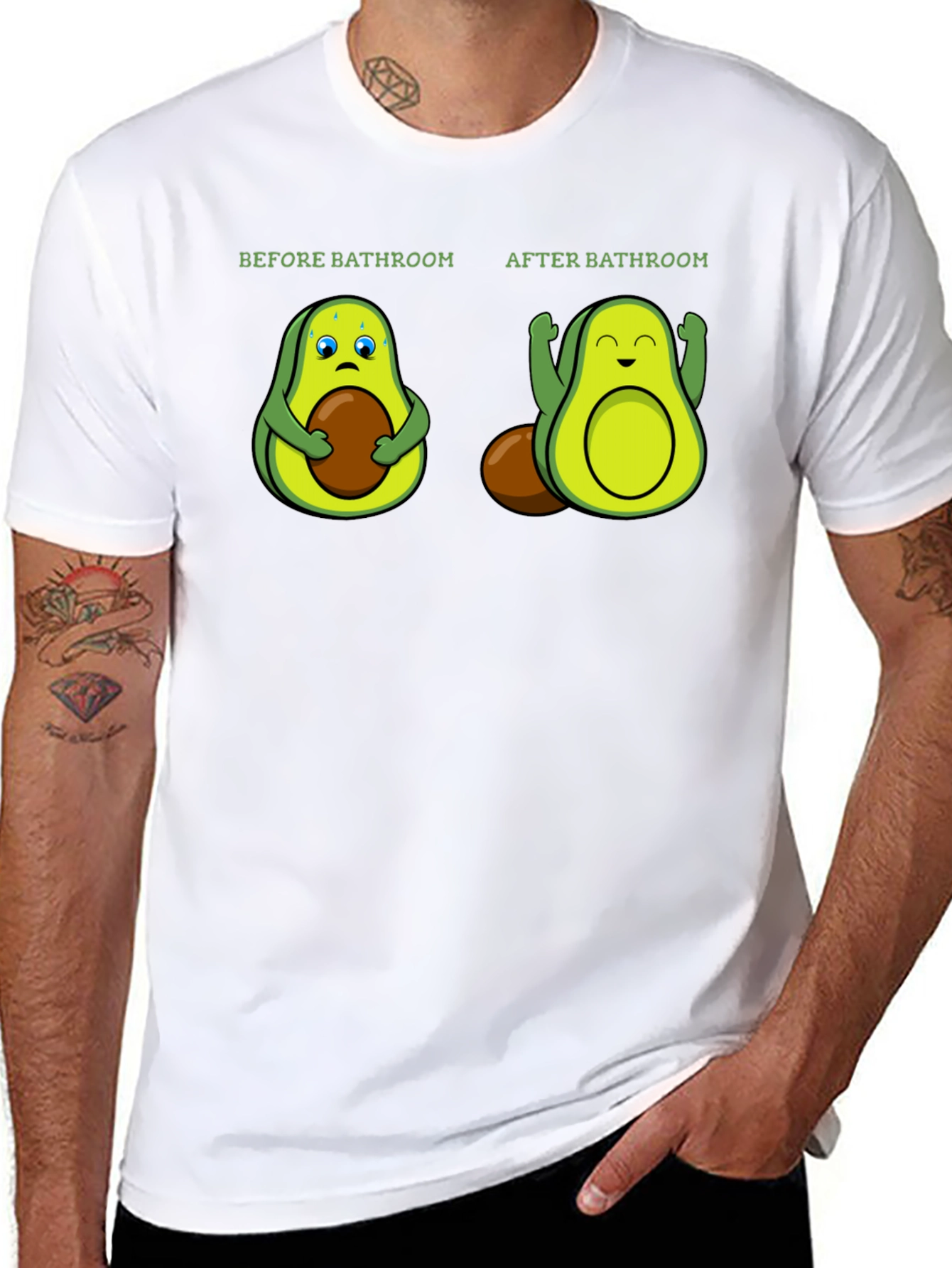 Avocado Bathroom Humor Black T-Shirt