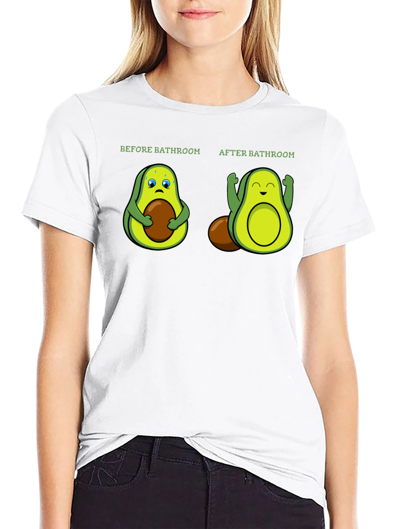 Avocado Bathroom Humor Black T-Shirt