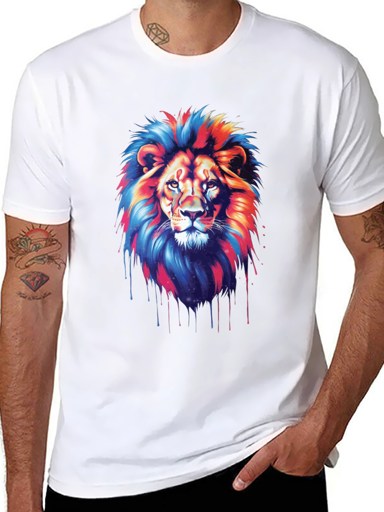 Vivid Lion Graphic Tee - Bold Style