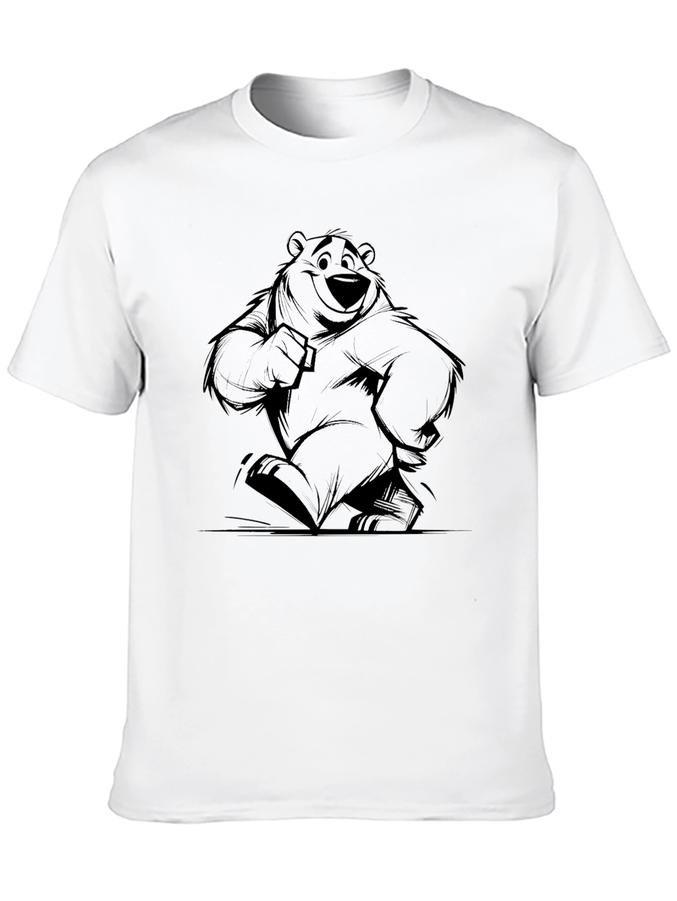Cartoon Bear Graphic Print T-Shirt
