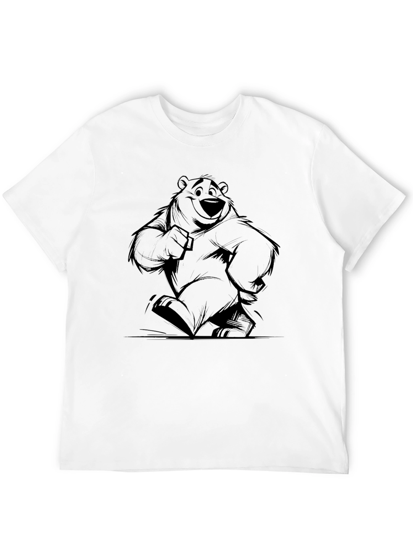 Cartoon Bear Graphic Print T-Shirt